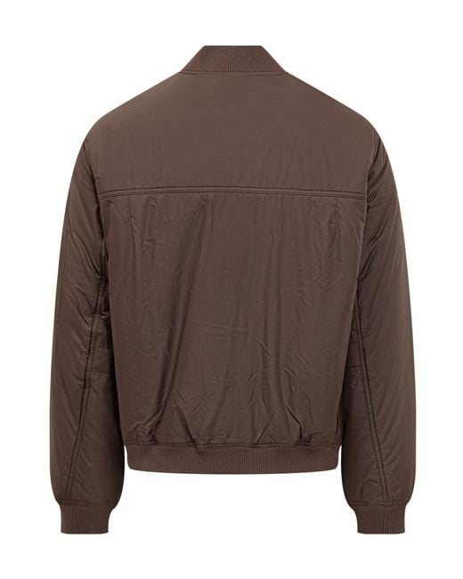 Represent Brown Bomber Jacket With Embroidered Logo for men