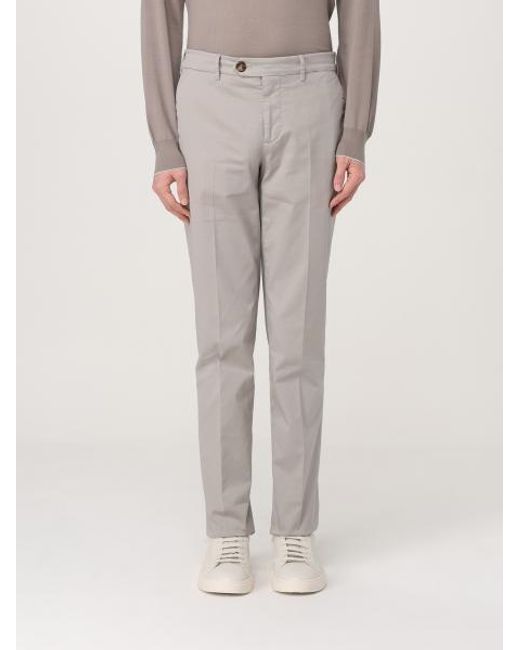 Brunello Cucinelli Gray Italian-Fit Gabardine Trousers for men