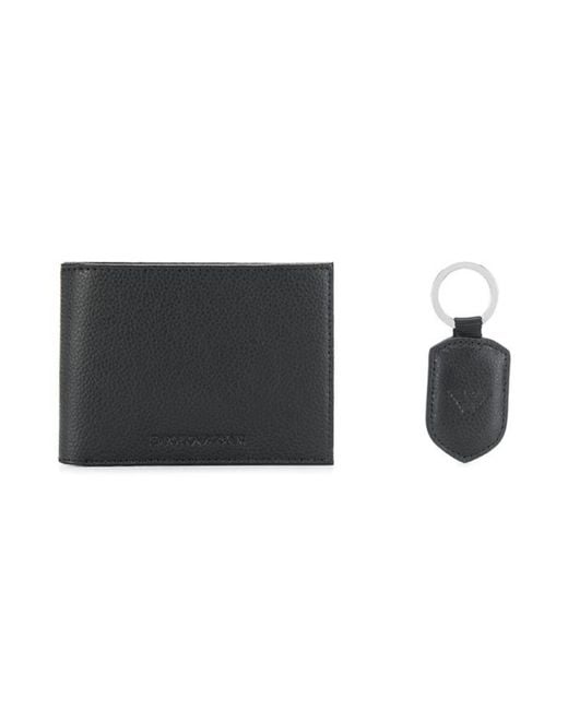 Emporio Armani Black Embossed Logo Wallet for men