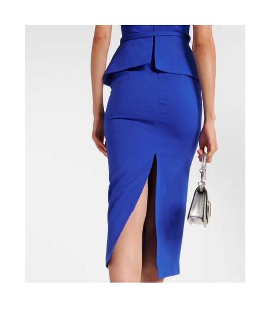 Roland Mouret Blue Short Sleeve Dress