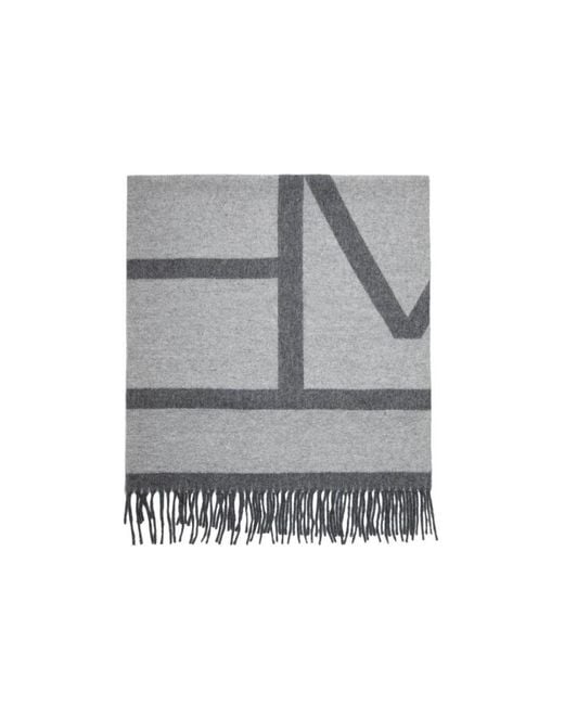 Totême Gray Totême Panelled Fringed Scarf