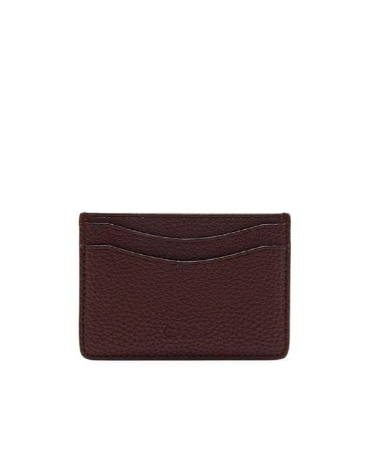 Ganni Purple Logo Grained Card Holder Wallet