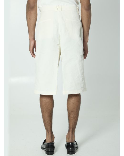 Willy Chavarria White Chilango Bermuda Shorts for men