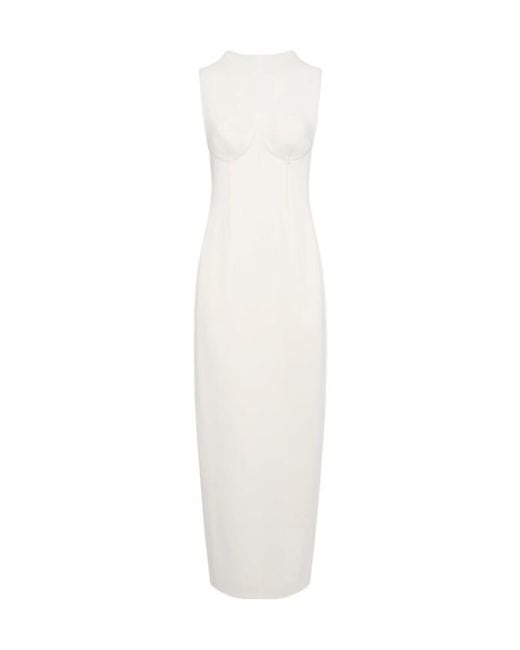 Khaite White Shoshanna Viscose Long Dress