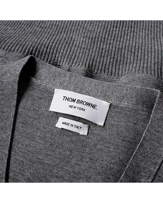Thom Browne Gray Four-Stripe Wool Knitted Cardigan for men