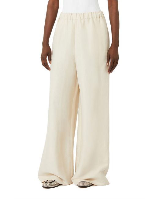 Max Mara White Mxmoro Wide-Leg Pants