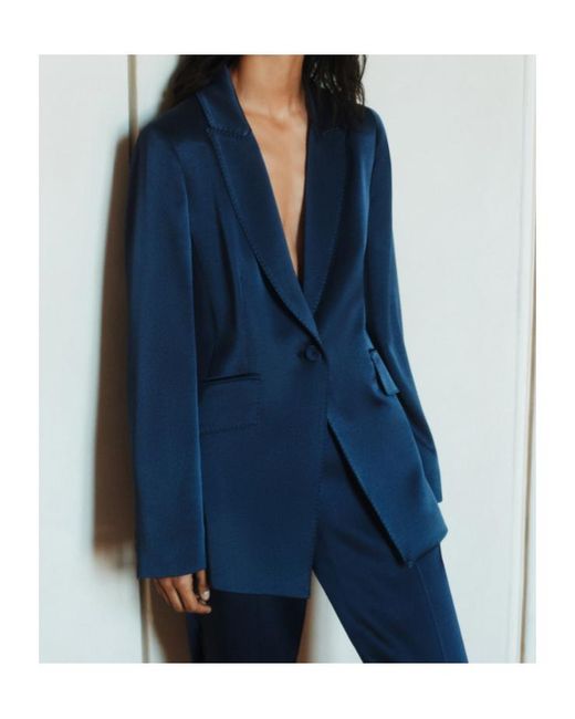 Marella Blue Satin Blazer