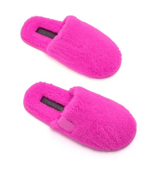Loewe Pink Logo Details Cotton Slippers