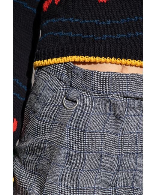 KENZO Gray 'Wavy Check' Suit Trousers