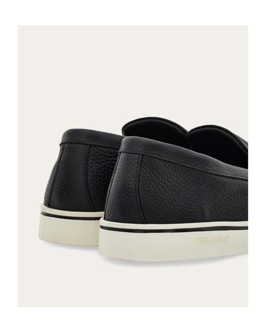 Ferragamo Black Ferragamo Gancini Boat Loafers for men