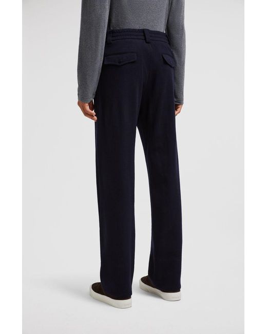 Moncler Blue Drawstring Straight-Leg Trousers for men