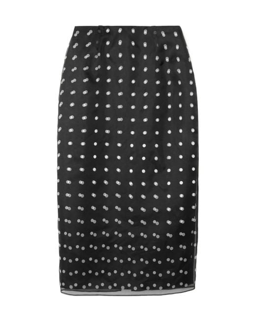 Emilia Wickstead Black Polka-Dot Recycled-Organza And Faille Skirt