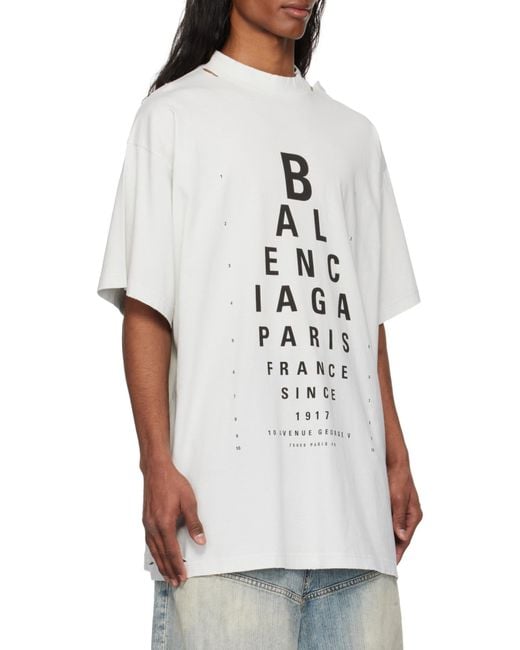 Balenciaga White Optical Cotton T-Shirt