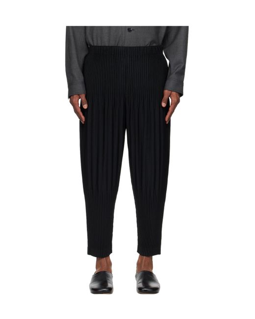 Homme Plissé Issey Miyake Black Plissé Trousers for men