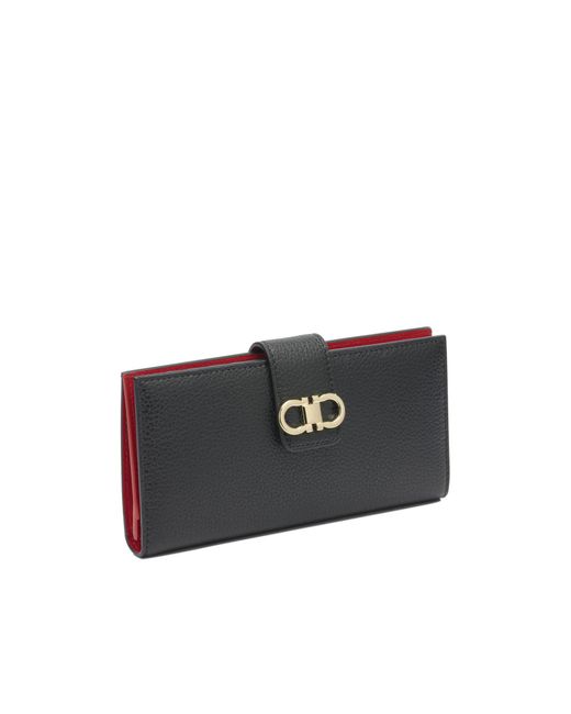 Ferragamo Black Gancini Wallet