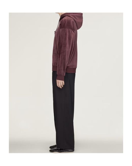 Y-3 Purple Ribbed Zip-Up Hoodie for men