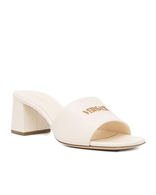 Versace Natural 50Mm Logo-Embossed Sandals