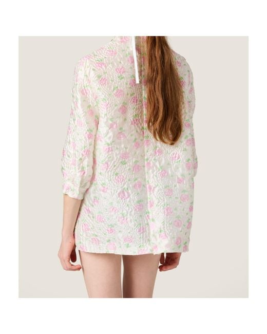 Miu Miu White Cloqué Mini-Dress With Crystals