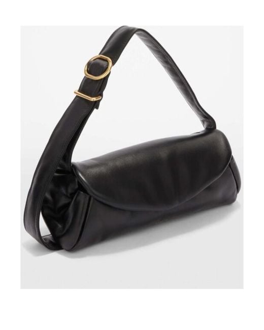Jil Sander Black Cannolo Padded Small Shoulder Bag