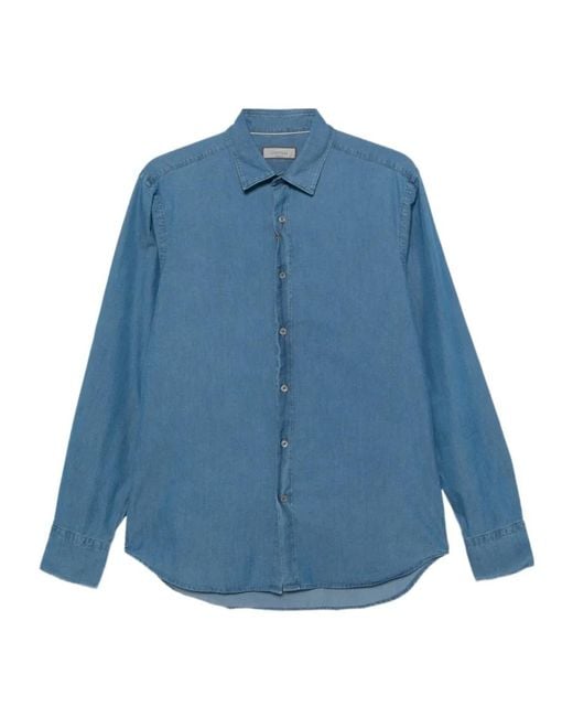 Canali Blue Button-Up Shirt for men