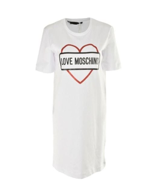 Moschino White Bright Bling Love Dress