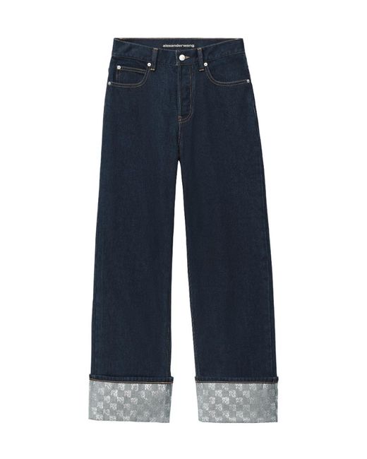 Alexander Wang Blue Middle Waist Straight Tube Jeans