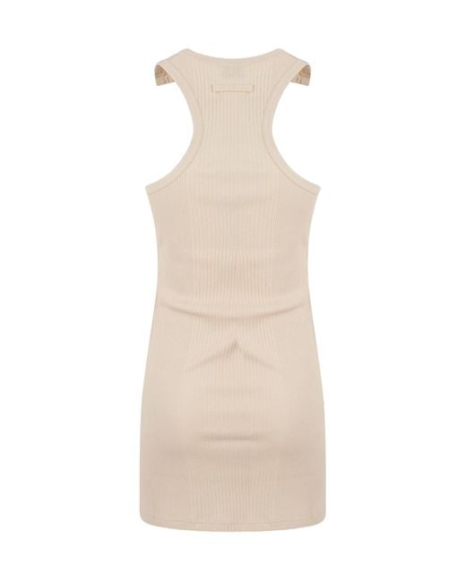 Jean Paul Gaultier Natural Ribbed Knit Dress