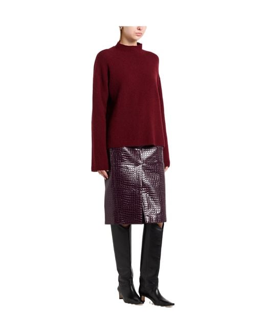 Max Mara Red Minimal Solid Knit Sweater