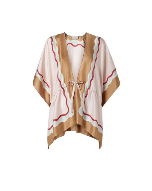 Fendi Pink Printed Drawstring-Waist Poncho