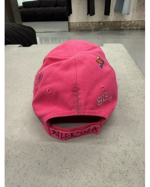 Balenciaga Pink Upcycled Cap for men