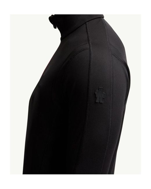 Moncler Black Polartec Half-Zip Sweatshirt for men