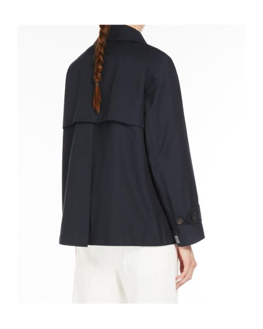 Max Mara Blue The Cube Zeno Double-Breasted Coat