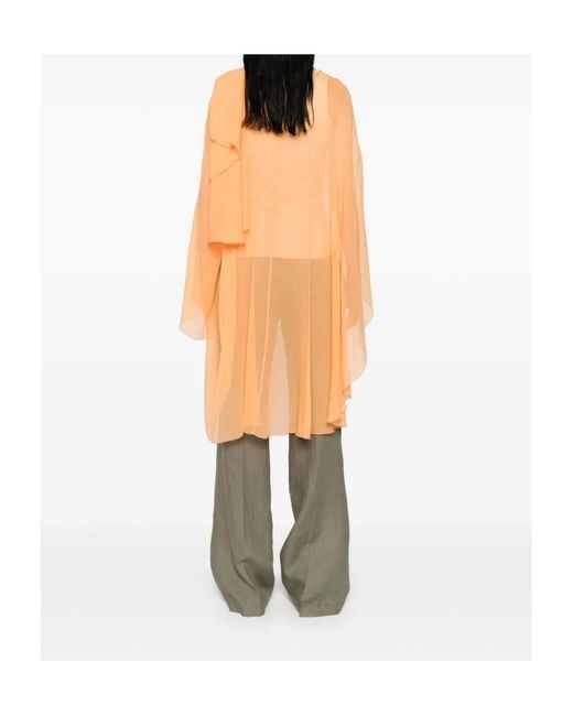 Ermanno Scervino Orange Ruffled Cape