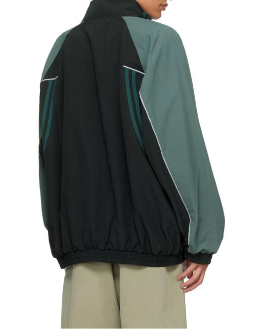 Martine Rose Black Logo Embroidered Zip-Up Jacket for men