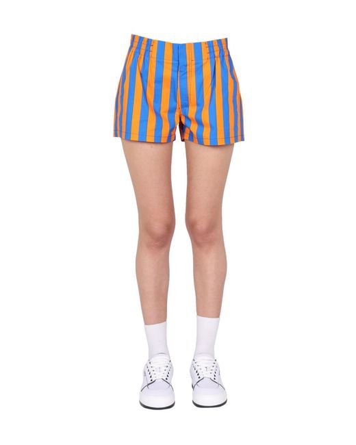 Sunnei Orange Striped Shorts
