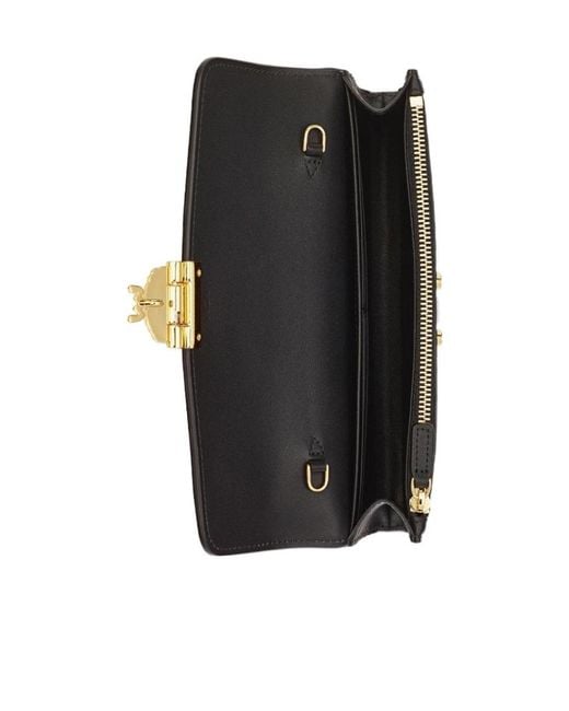 MCM Black Tracy Chain-Linked Large Crossbody Wallet