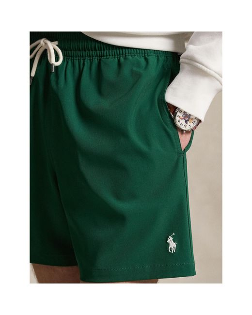 Polo Ralph Lauren Green Logo-Embroidered Drawstring Swim Shorts for men