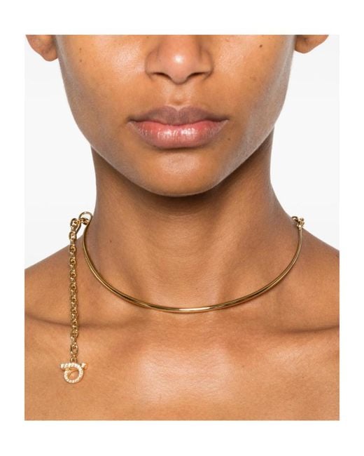 Ferragamo White Chain Necklace