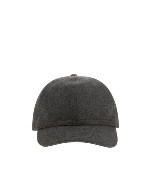 Brunello Cucinelli Gray Curved Peak Baseball Cap