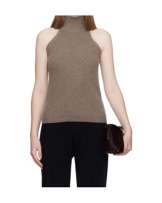 Lisa Yang Multicolor Rib-Knit Cashmere Top