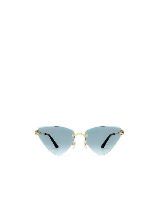 Cartier Blue Triangle Frameless Sunglasses