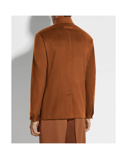 Zegna Brown Buttoned Chore Jacket for men