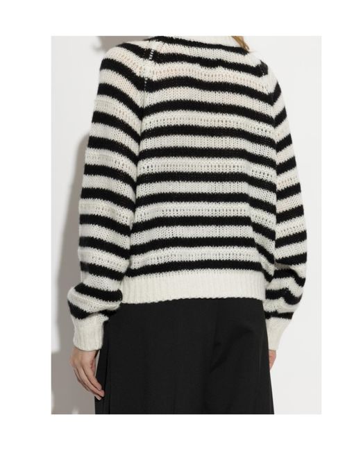 Lisa Yang Black Reni Striped Knitted Sweater