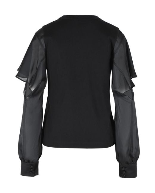 Sacai Black Cotton T-Shirt