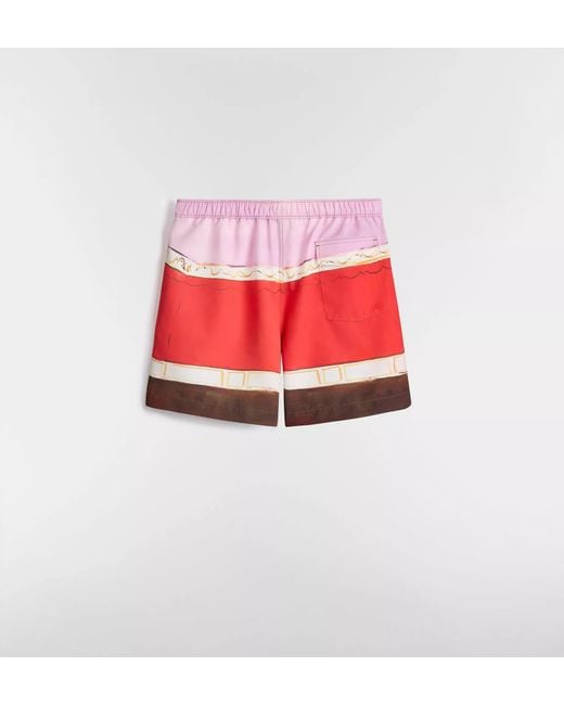 Dior Red Iviera Swim Shorts for men