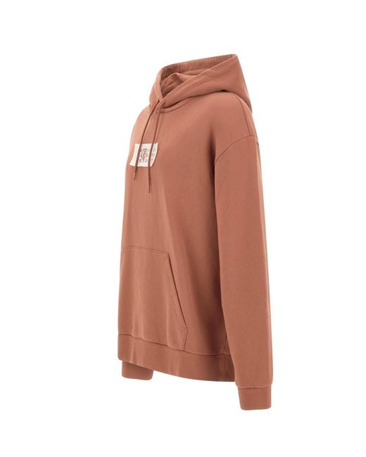 MM6 by Maison Margiela Orange Logo Patch Hoodie for men