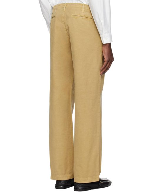 Auralee Natural Finix Pleated Pants for men