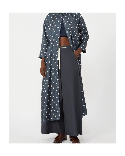Max Mara Blue 'S Gufo Drawstring Wide-Leg Pants