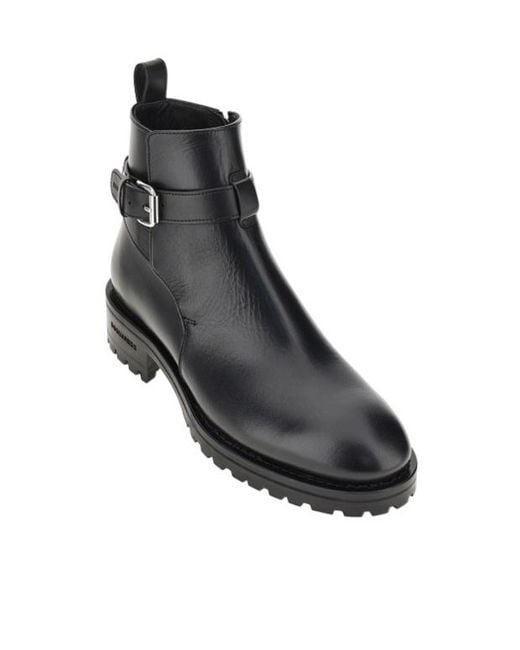 DSquared² Black Round-Toe Boots for men