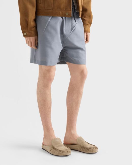 Prada Brown Suede Mules for men
